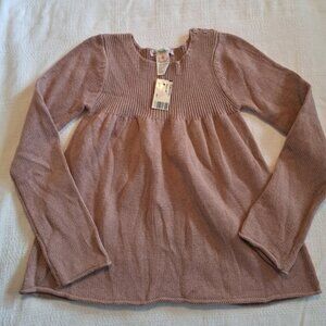 Bonpoint Amiral girls size 8 tan sweater, wool/cotton blend NWT